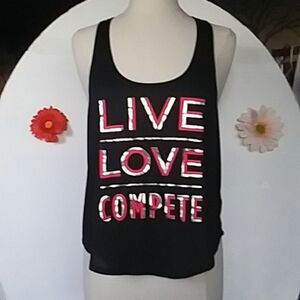 Tank Top with Elastic T Back Live Love Compete Women's size M
